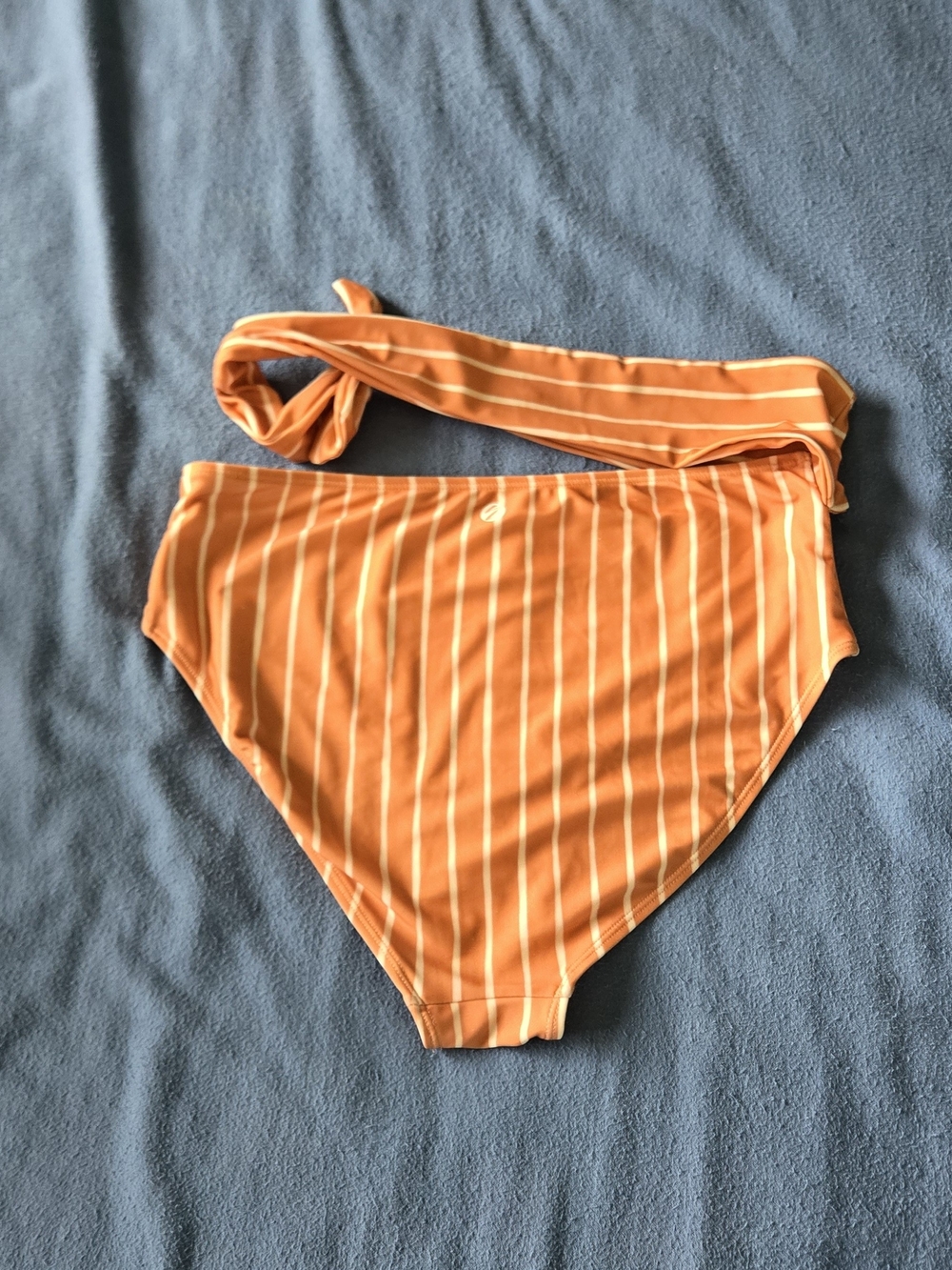 Nani Side Tie Bathing Suit In Terracotta With Stripe. Size L - Picture 11 of 13